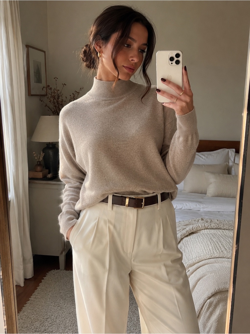 Madewell Alpaca Merino Wool Beige Mock Neck Sweater XXS